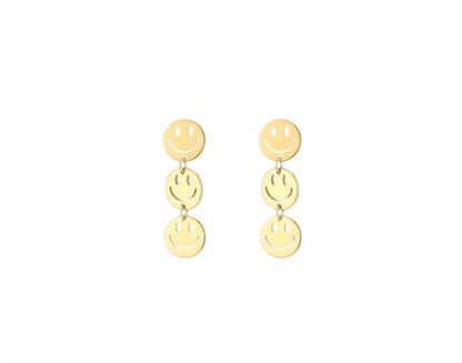 Oorbellen met smileys goud
