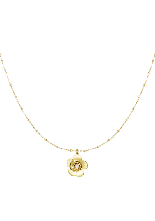 Ketting bloem goud