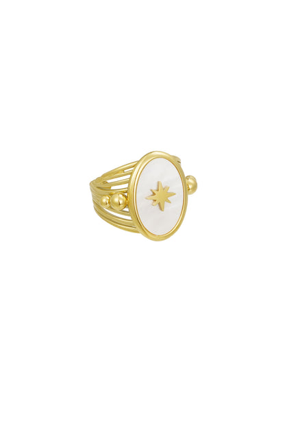 Ring Enamel ster goud