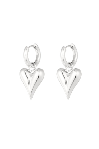 oorbellen big heart zilver