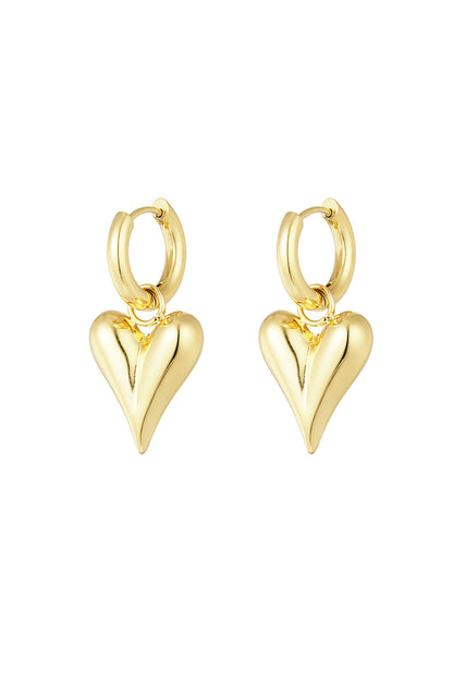 Oorbellen big heart goud