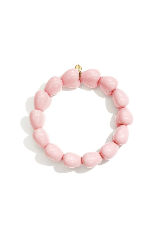 Armband met grote hartjes kralen