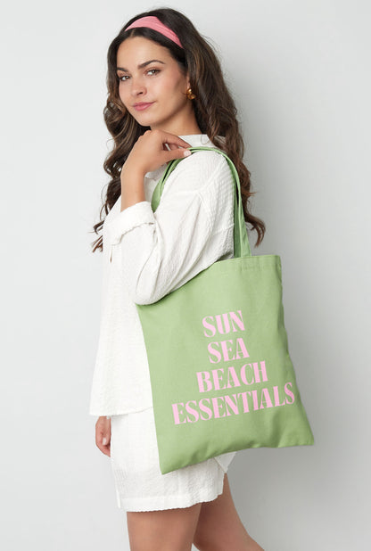Canvas tas beach essentails