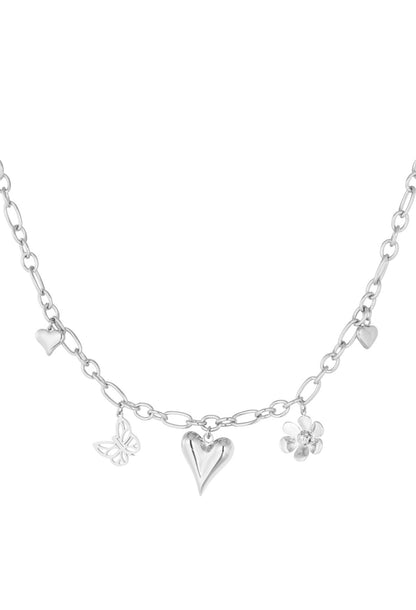 Ketting met zomerse bedels zilver