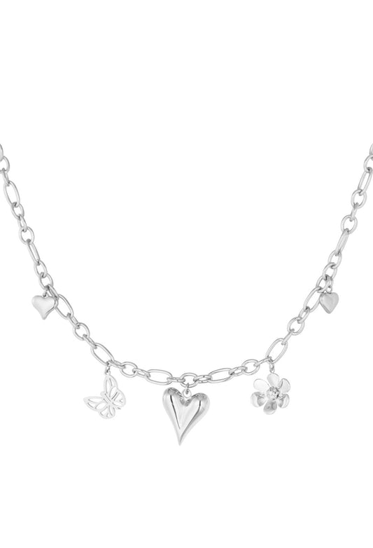 Ketting met zomerse bedels zilver