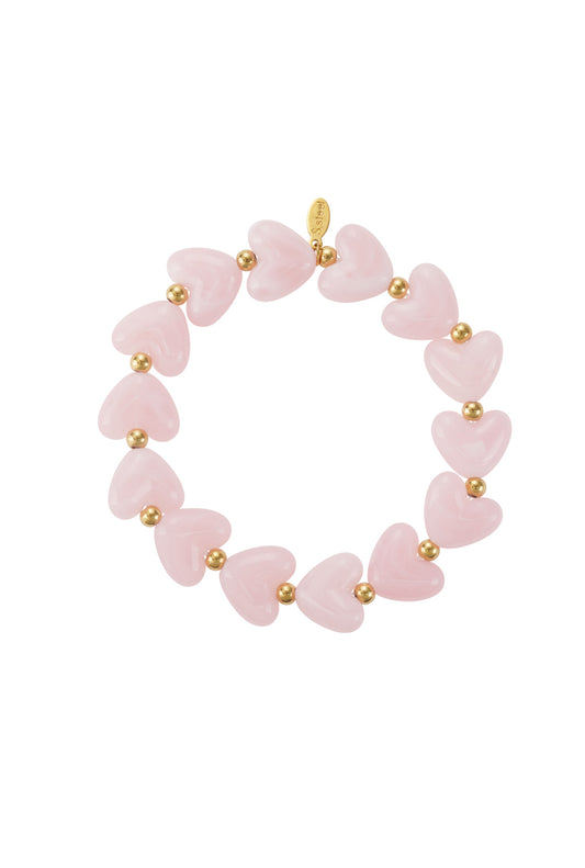 Armband hartjes roze