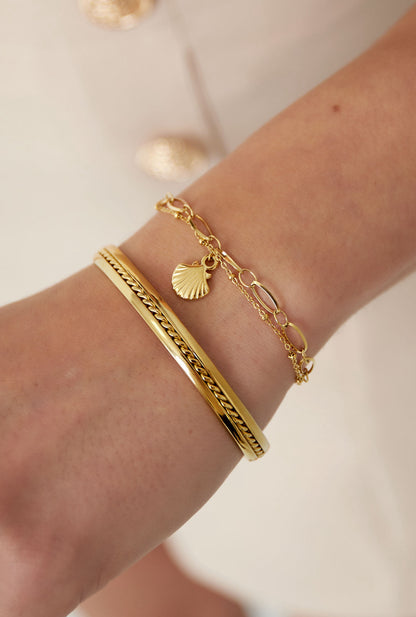 Armband met schelpje goud