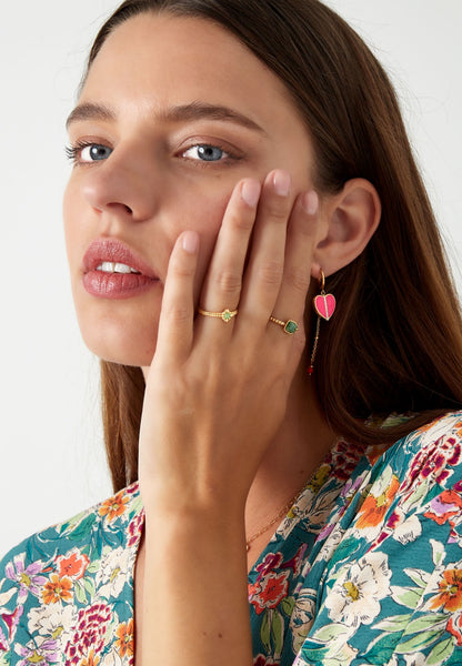 Ring met roze steen goud