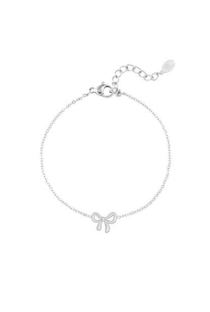 Armband met strikje zilver