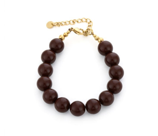 Armband met bruine kralen