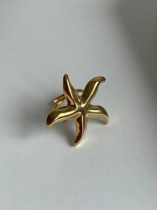 Ring zeester groot goud