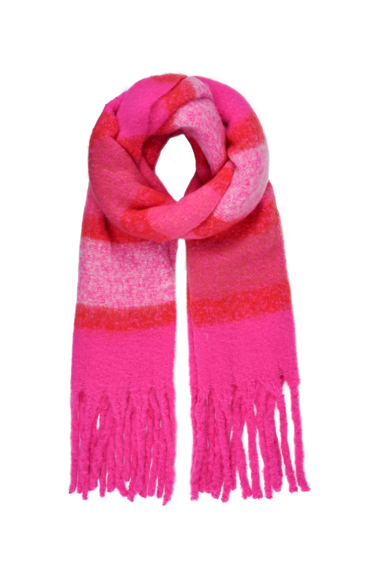 sjaal roze met rood