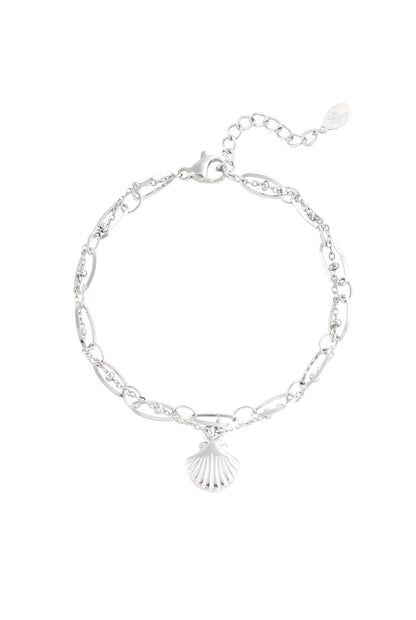 Armband met schelpje zilver