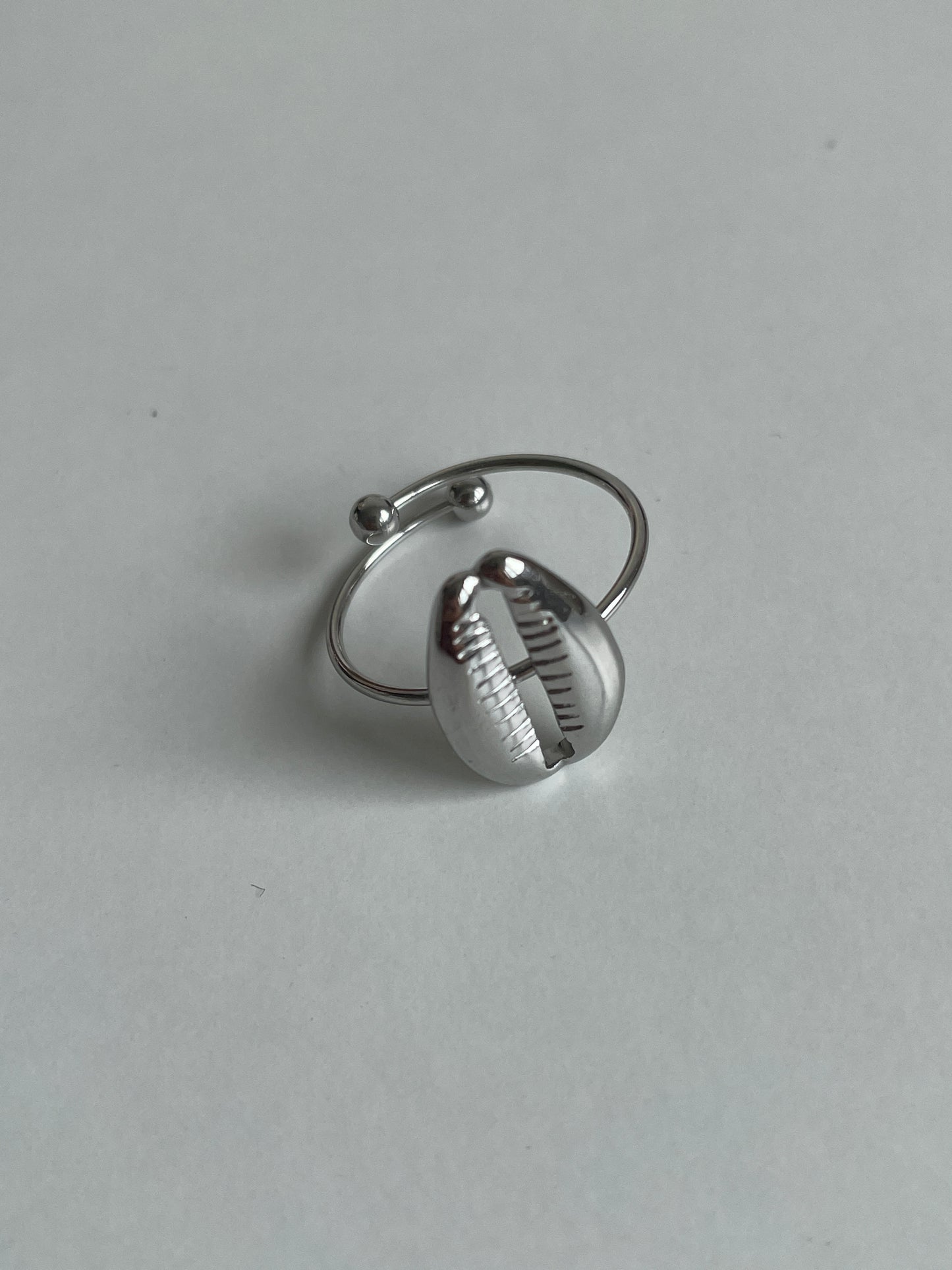 Ring met schelp zilver