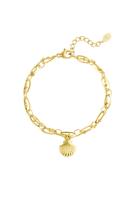 Armband met schelpje goud