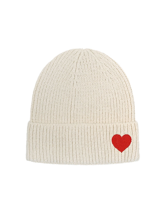 Beanie beige met hartje