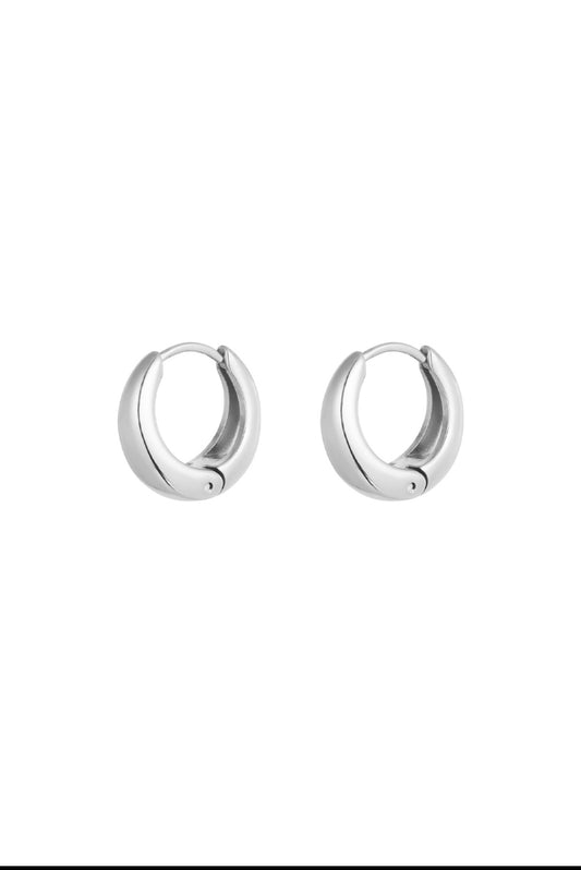 Oorbellen basic hoops rond zilver