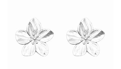 Oorbellen bloem zilver