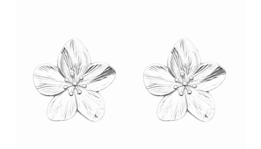 Oorbellen bloem zilver