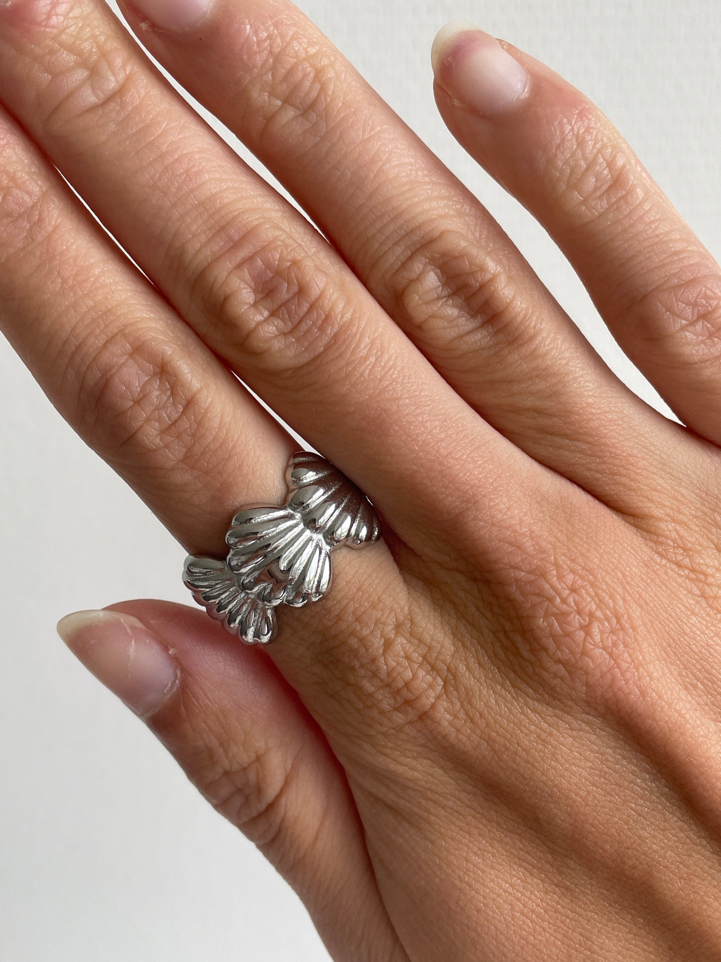 Ring met schelpjes zilver