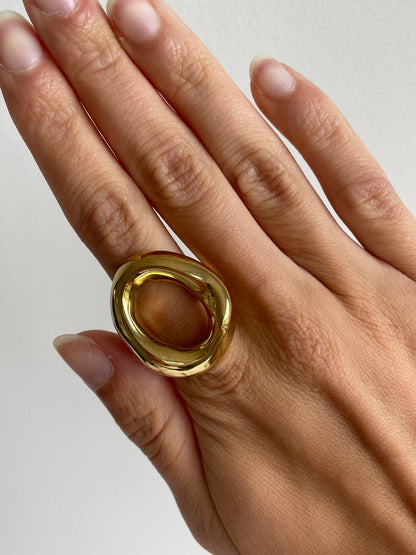 Ring rond groot goud