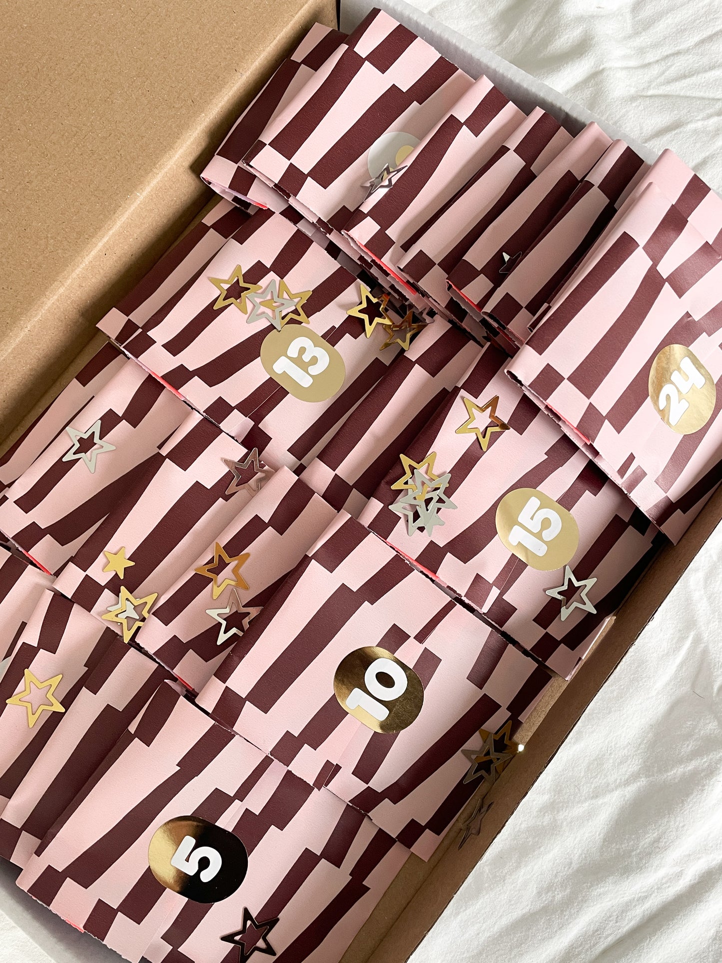 Adventskalender met elastieken