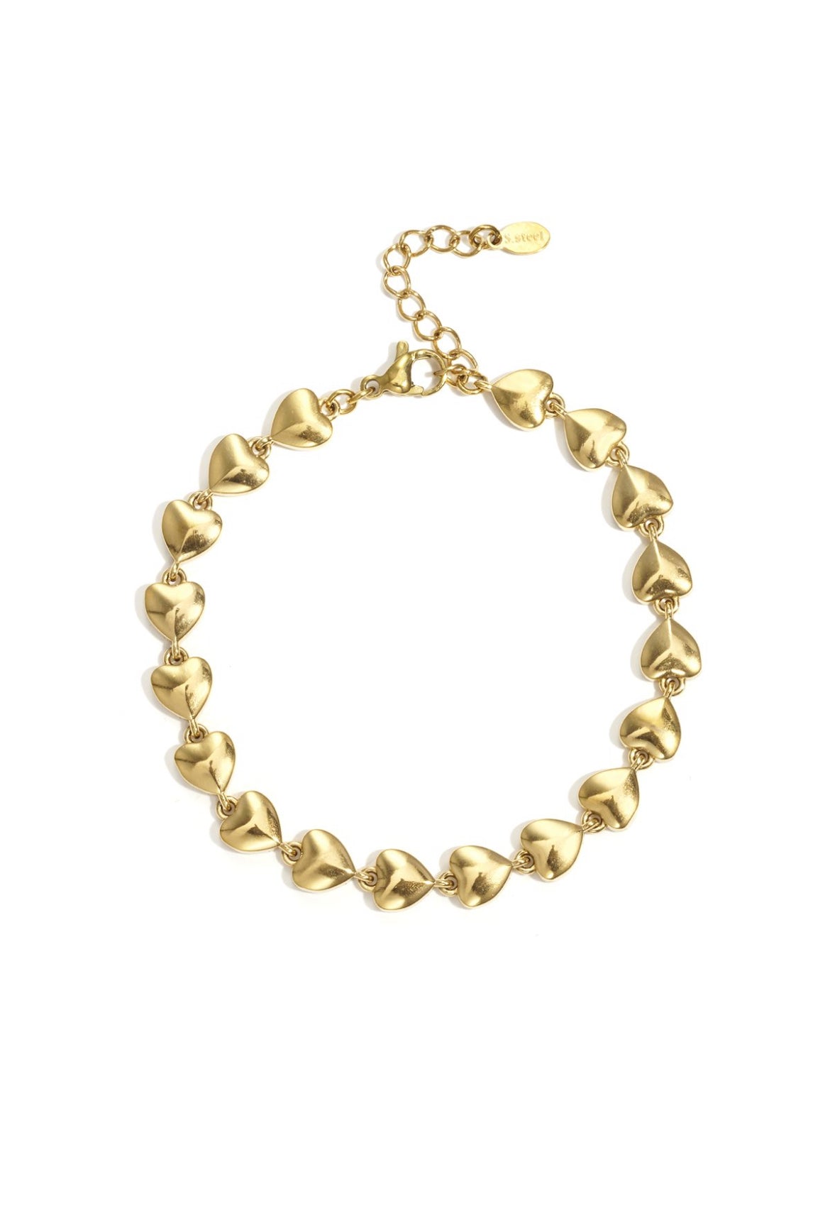 Armband met hartjes goud