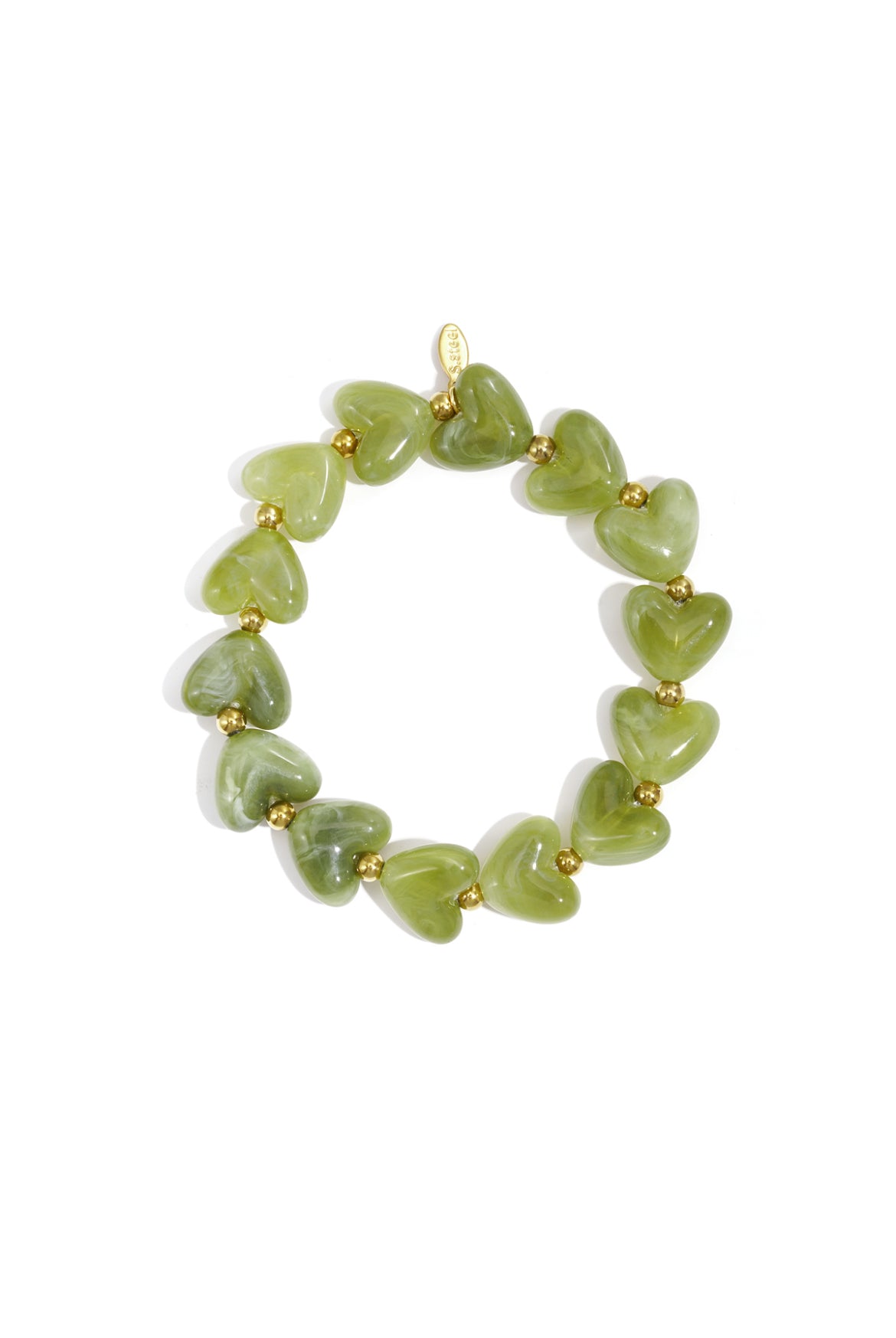 Armband met hartjes kralen groen