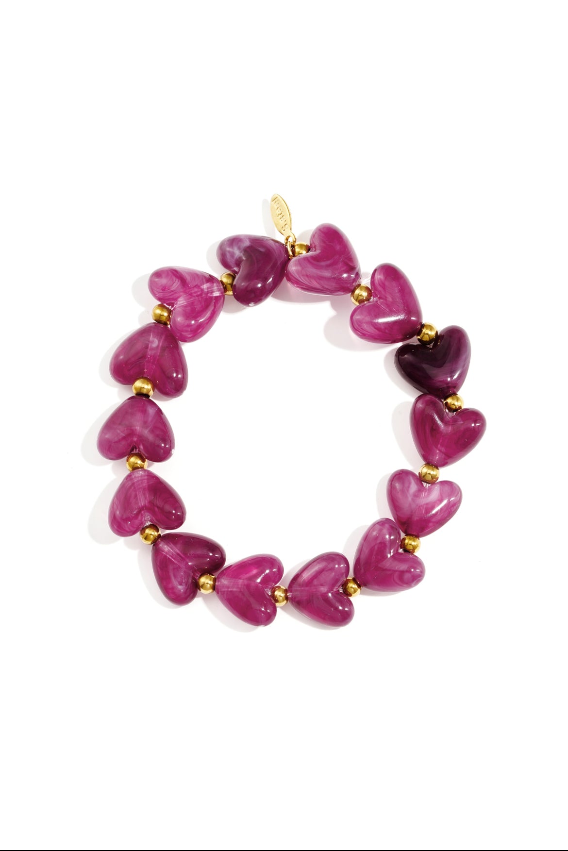 Armband met hartjes kralen paars