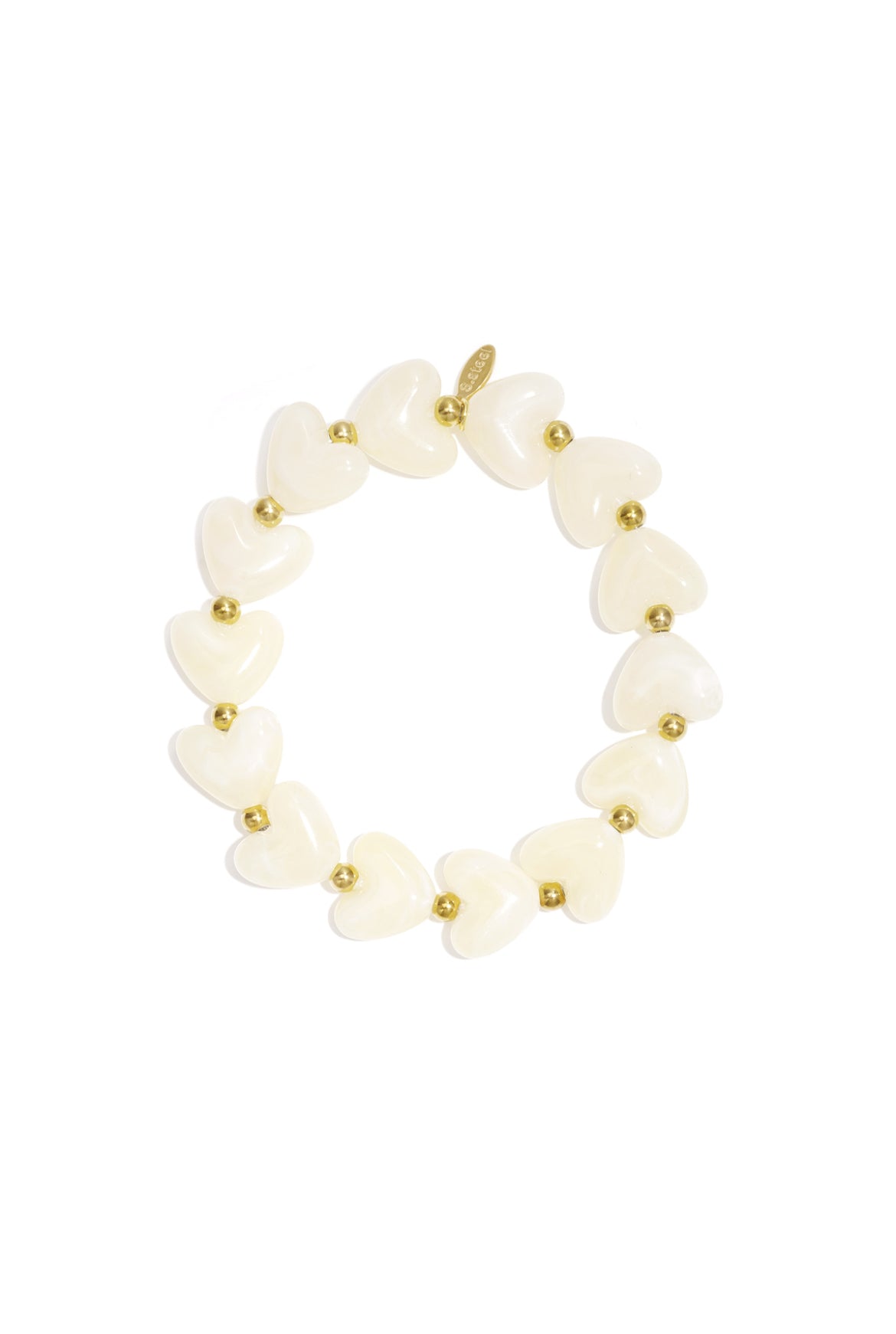 Armband met hartjes kralen wit