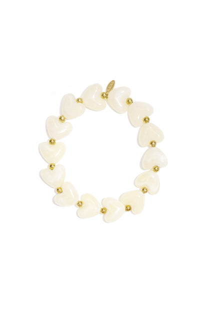 Armband met hartjes kralen wit