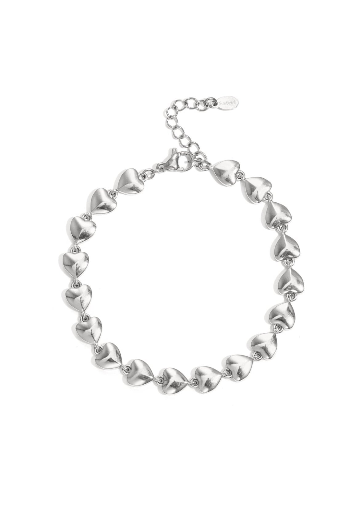 Armband met hartjes zilver