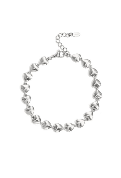 Armband met hartjes zilver
