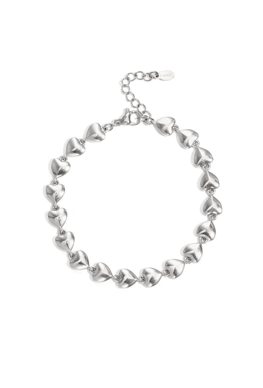 Armband met hartjes zilver