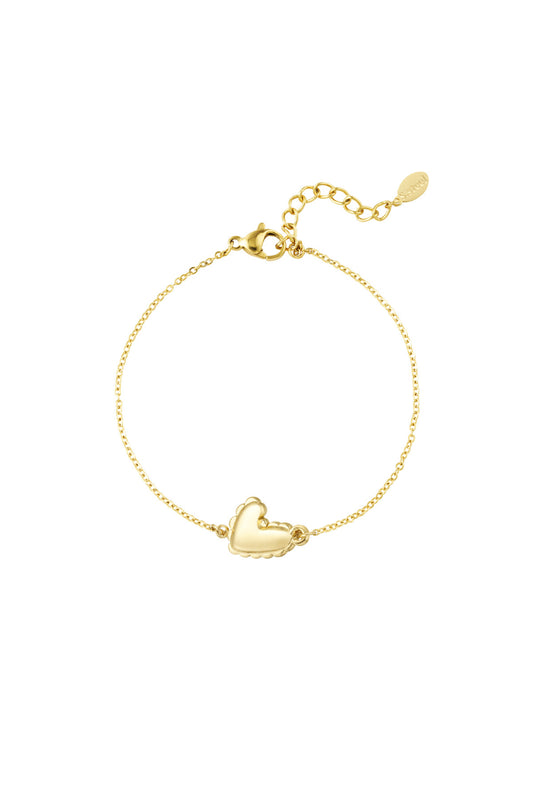Armband met klassiek hartje goud