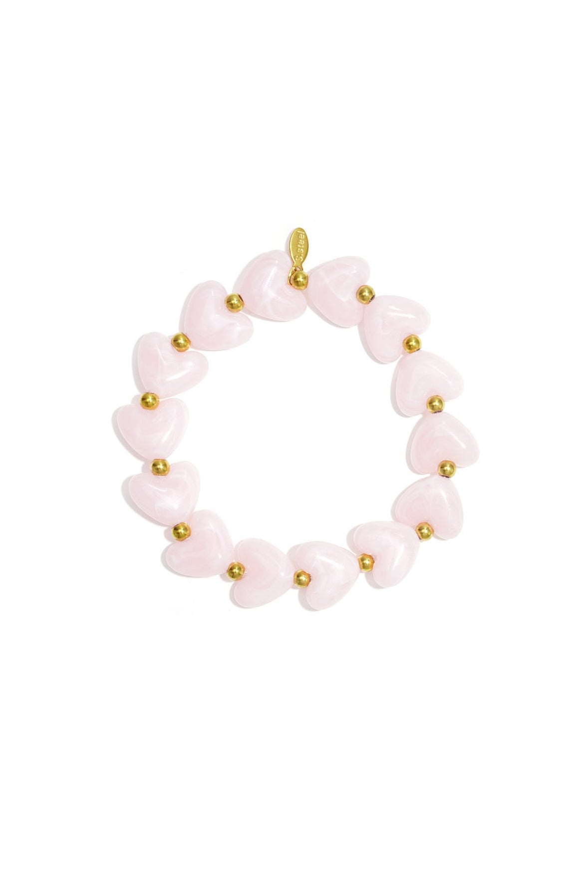 Armband met licht roze hartjes kralen
