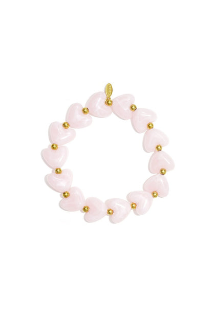 Armband met licht roze hartjes kralen