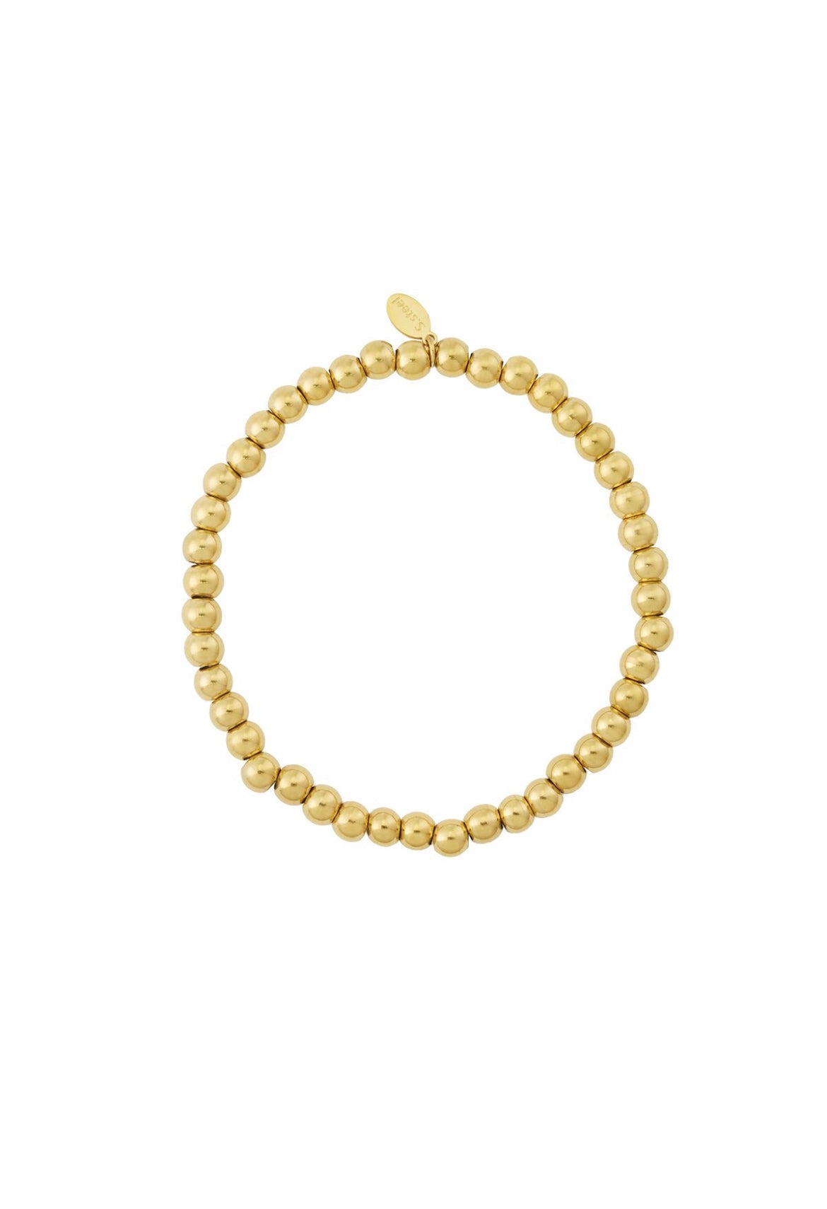 Armband met mm gouden kralen
