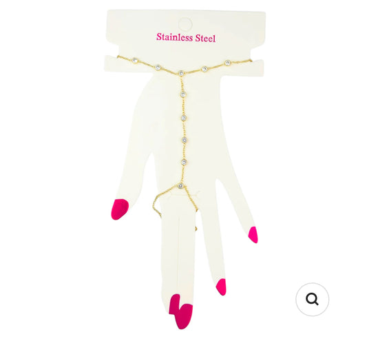 Handchain steentjes goud