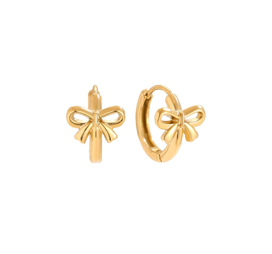 Mini Hoops met strikje goud