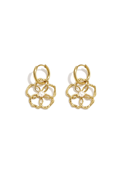 Oorbellen met bloem goud