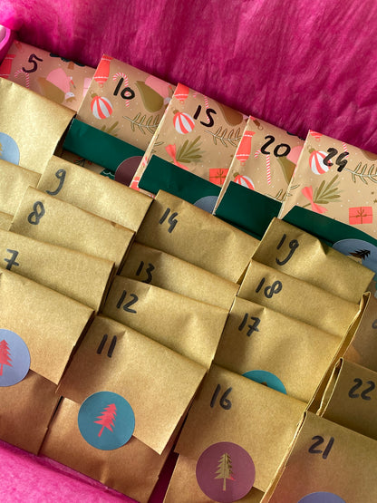 Adventskalender 12 vakjes elastieken