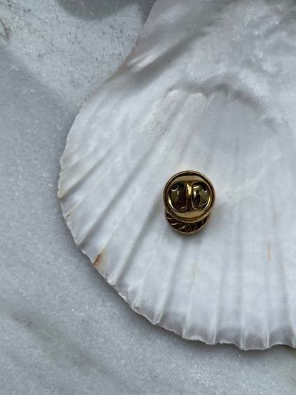 Broche rond schelpje goud