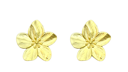 Oorbellen bloem goud