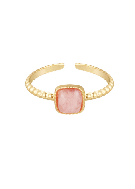 Ring met roze steen goud