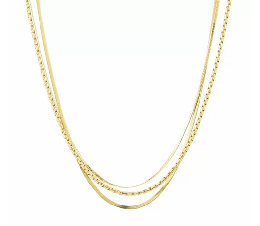 Ketting 3 layers goud