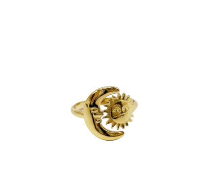 Ring met maan en zon goud