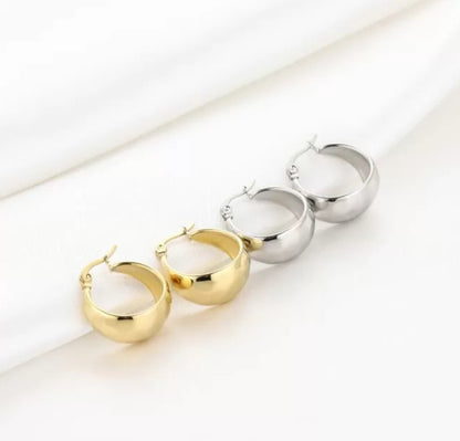Oorbellen disco hoops zilver