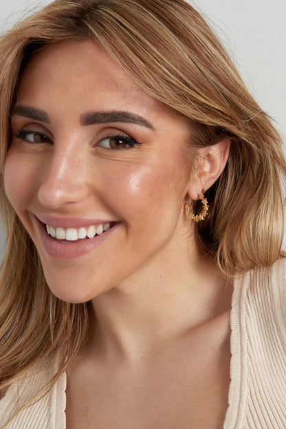 Oorbellen rond met sterren zilver