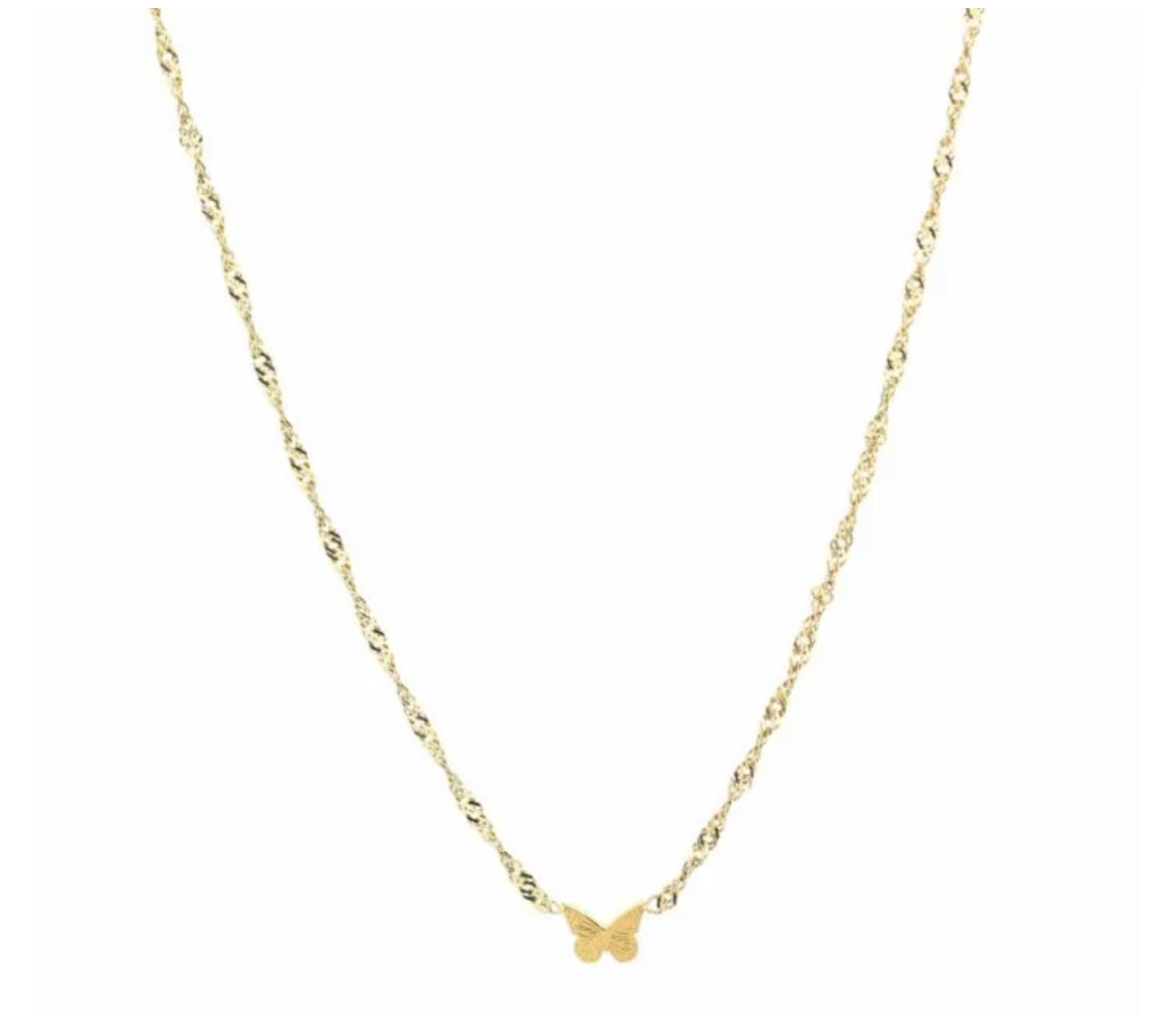 Ketting butterfly goud